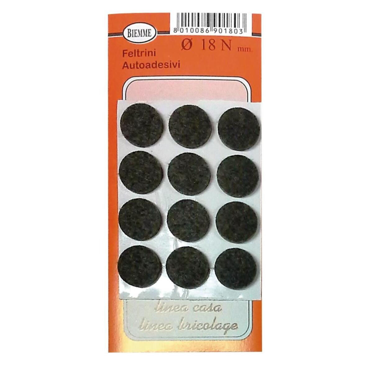 Feltrini Sedie Tondi Marroni Diametro 18 mm 12 pz - -