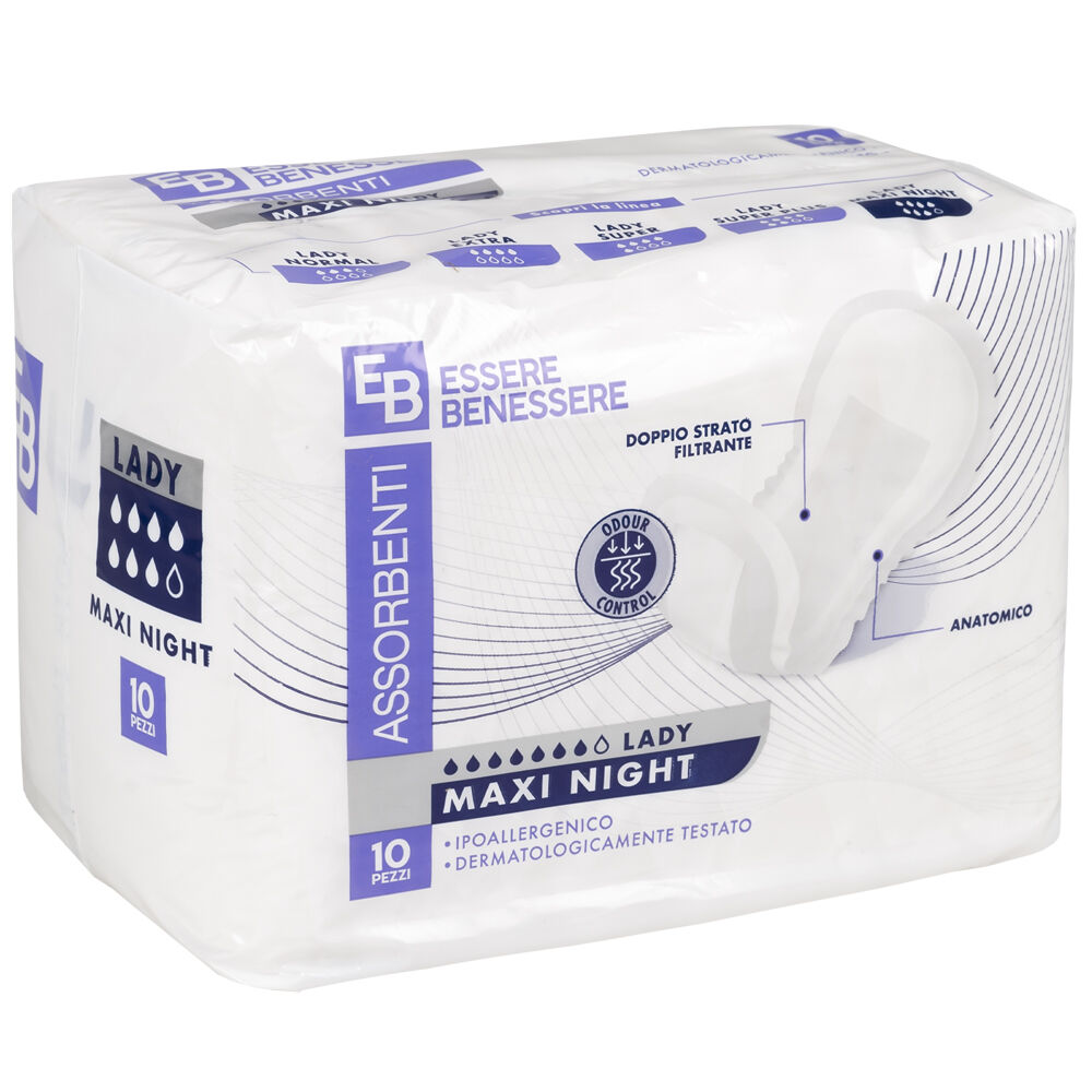 Essere Benessere Lady Assorbenti Maxi Night 10 Pezzi, , large