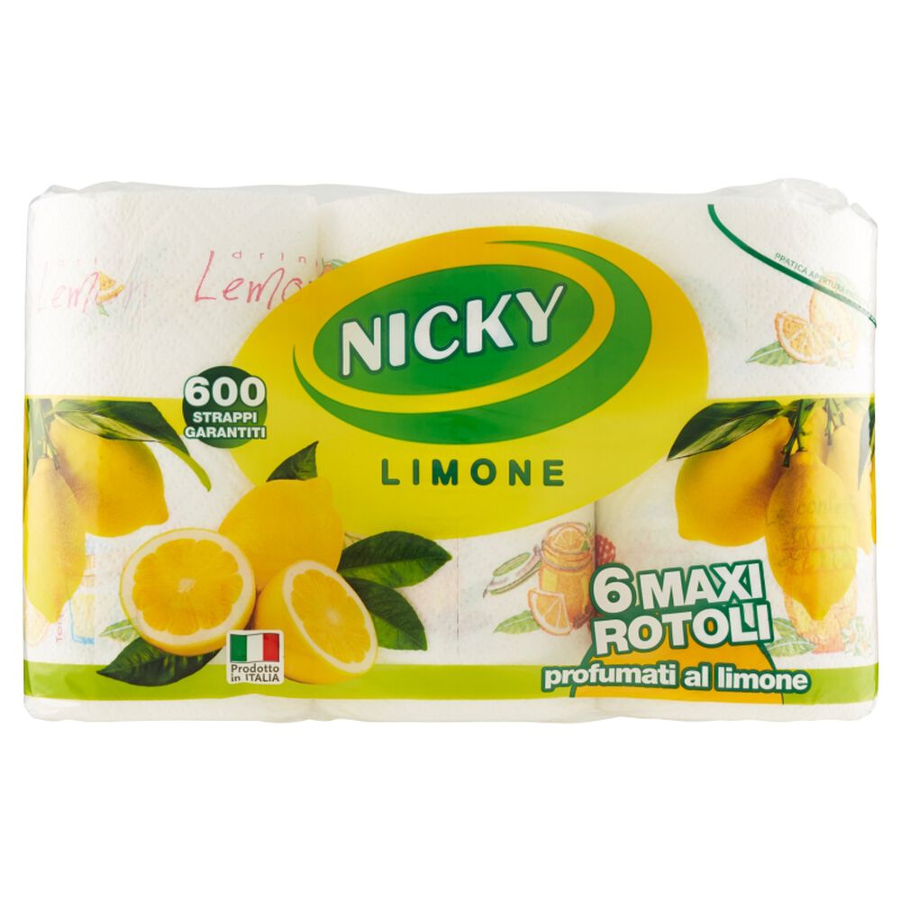 Nicky Asciugatutto  Limone 6 Rotoli, , large