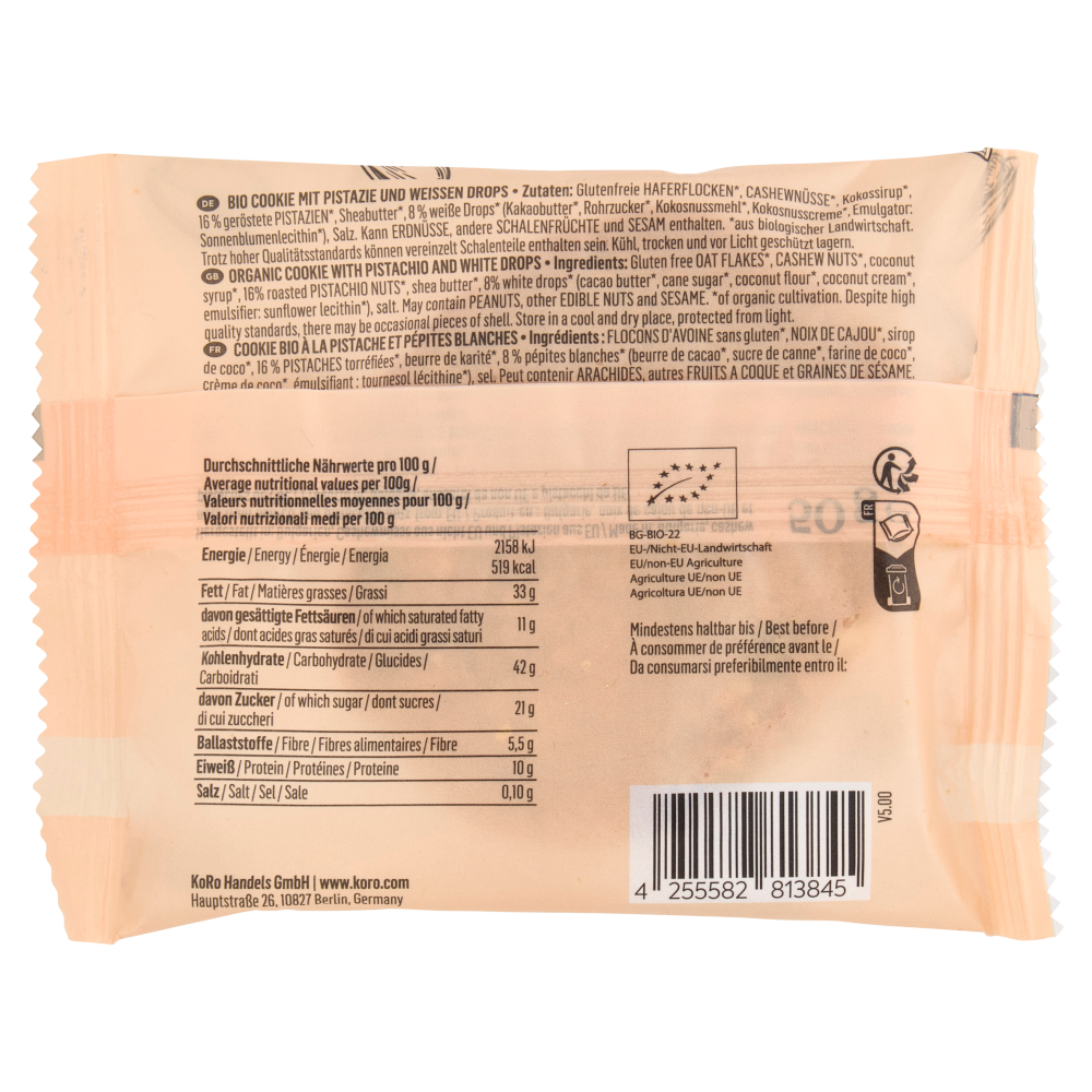 KoRo Vegan Cookie Pistachio Bio 50 g, , large