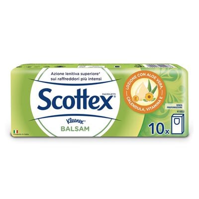 Scottex Balsam Fazzoletti Confezione da 10 Pacchetti,  Scottex Balsam Fazzoletti Confezione da 10 Pacchetti