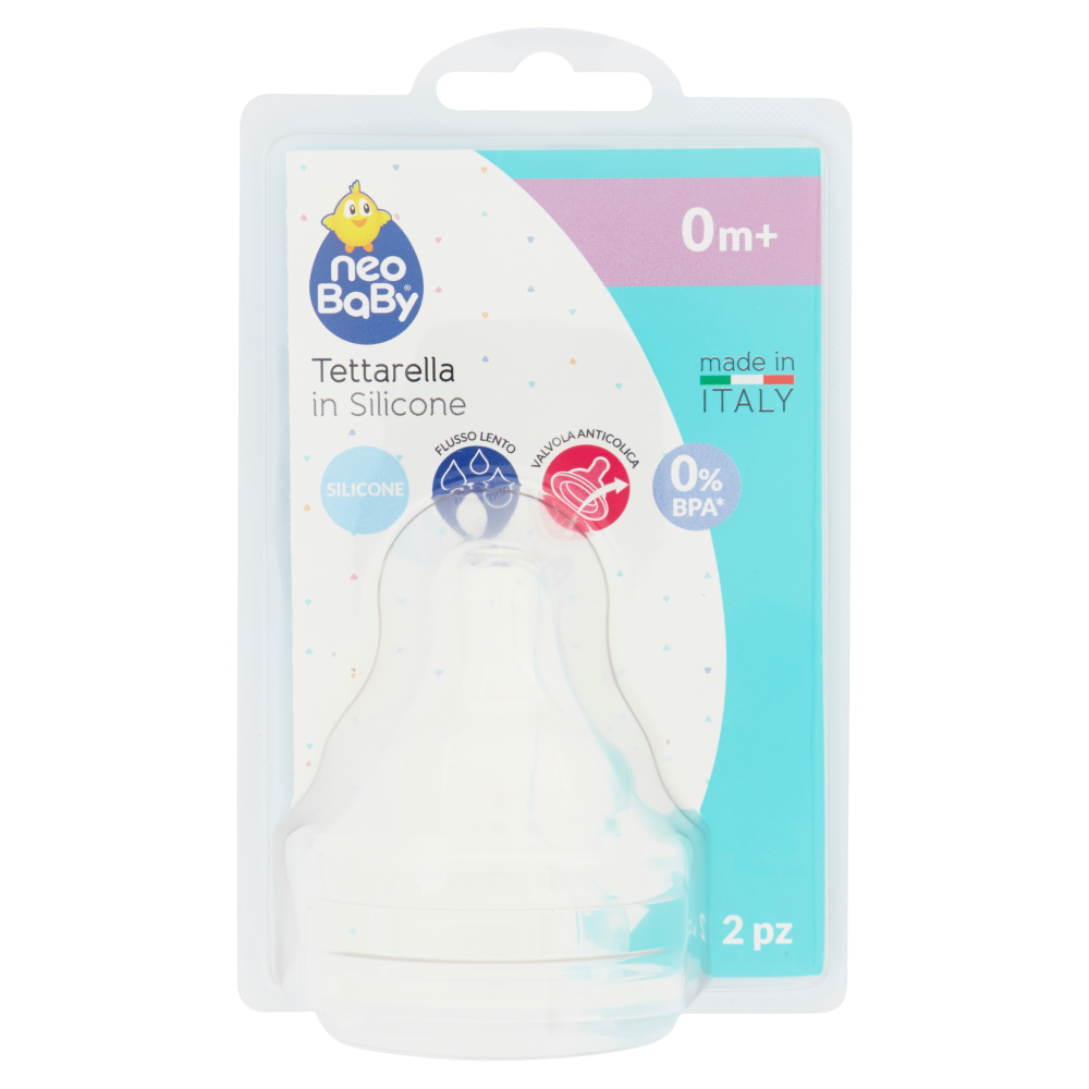 Neo Baby Tettarella in Silicone Flusso Lento 0m+ 2 Pezzi, , large