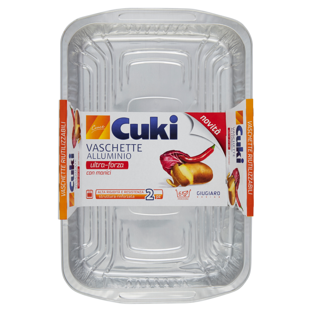 Cuki Vaschette Alluminio con Manici 2 Pezzi, , large