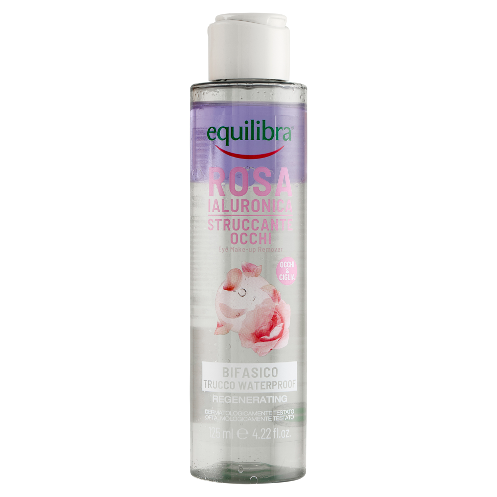 Equilibra Rosa Ialuronica Struccante Occhi Bifasico Trucco Waterproof 125 ml, , large