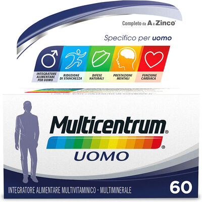 Multicentrum Uomo Multivitaminico Concentrato Vitamina D 60 Compresse