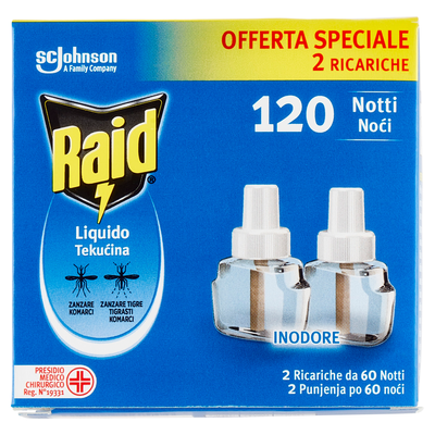 Raid Liquido Inodore 2 Ricariche 60 Notti
