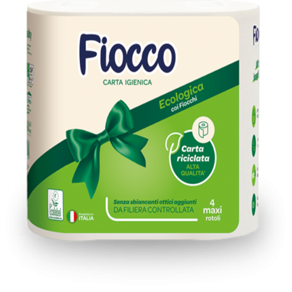 Fiocco Carta Igienica Maxi Eco Label 4 Pezzi , , large
