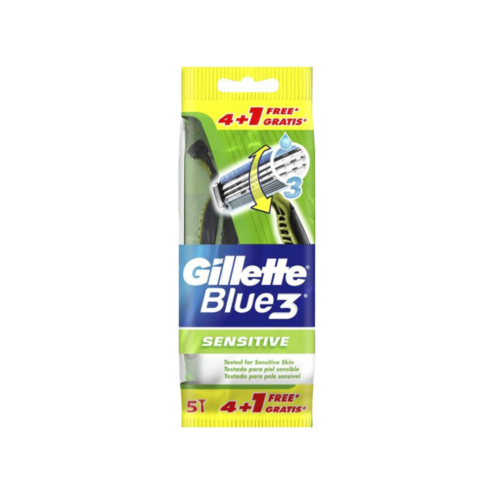 Gillette Blue3 Rasoio Sensitive x4 con 1 Ricarica - -