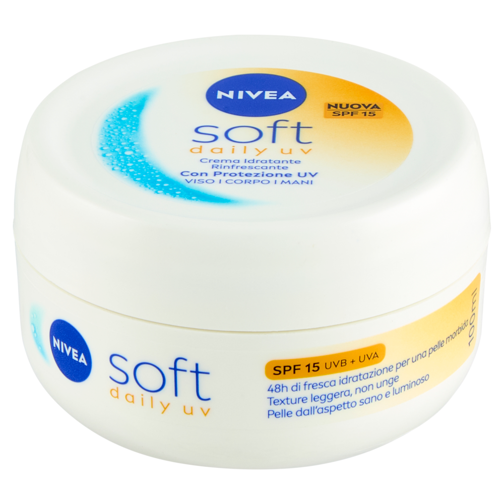 Nivea Soft Daily Uv Crema Idratante Rinfrescante SPF 15 100 ml, , large