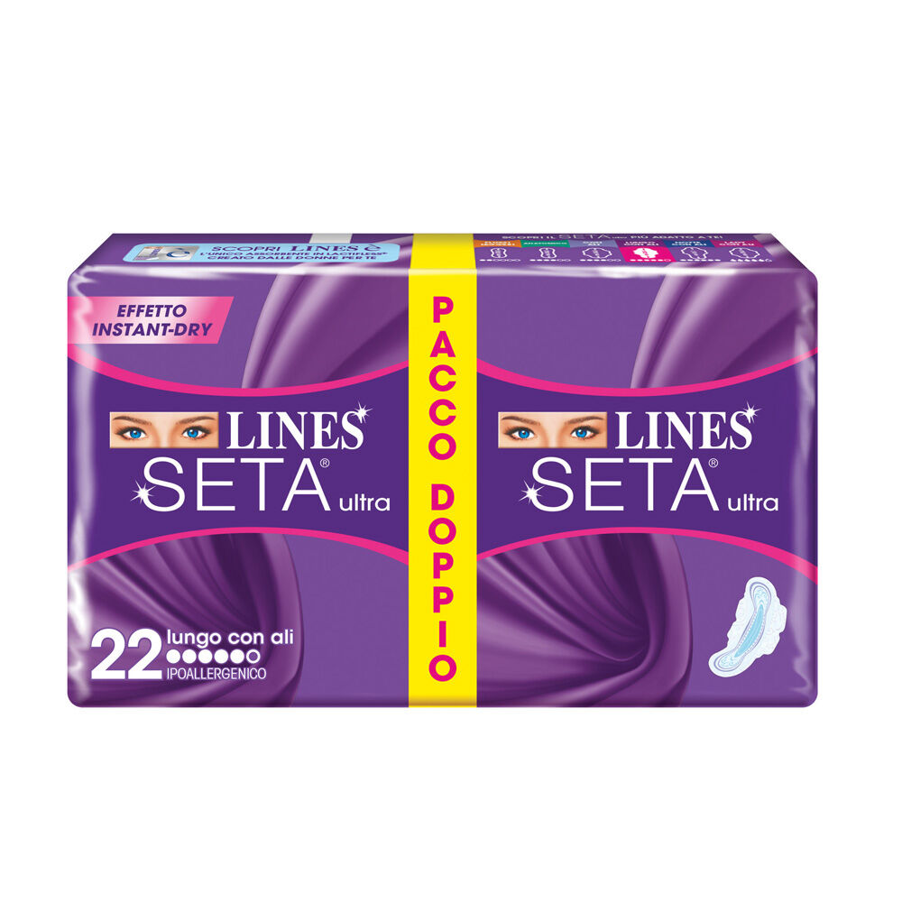 Lines Seta Ultra Lungo 22 Assorbenti, , large