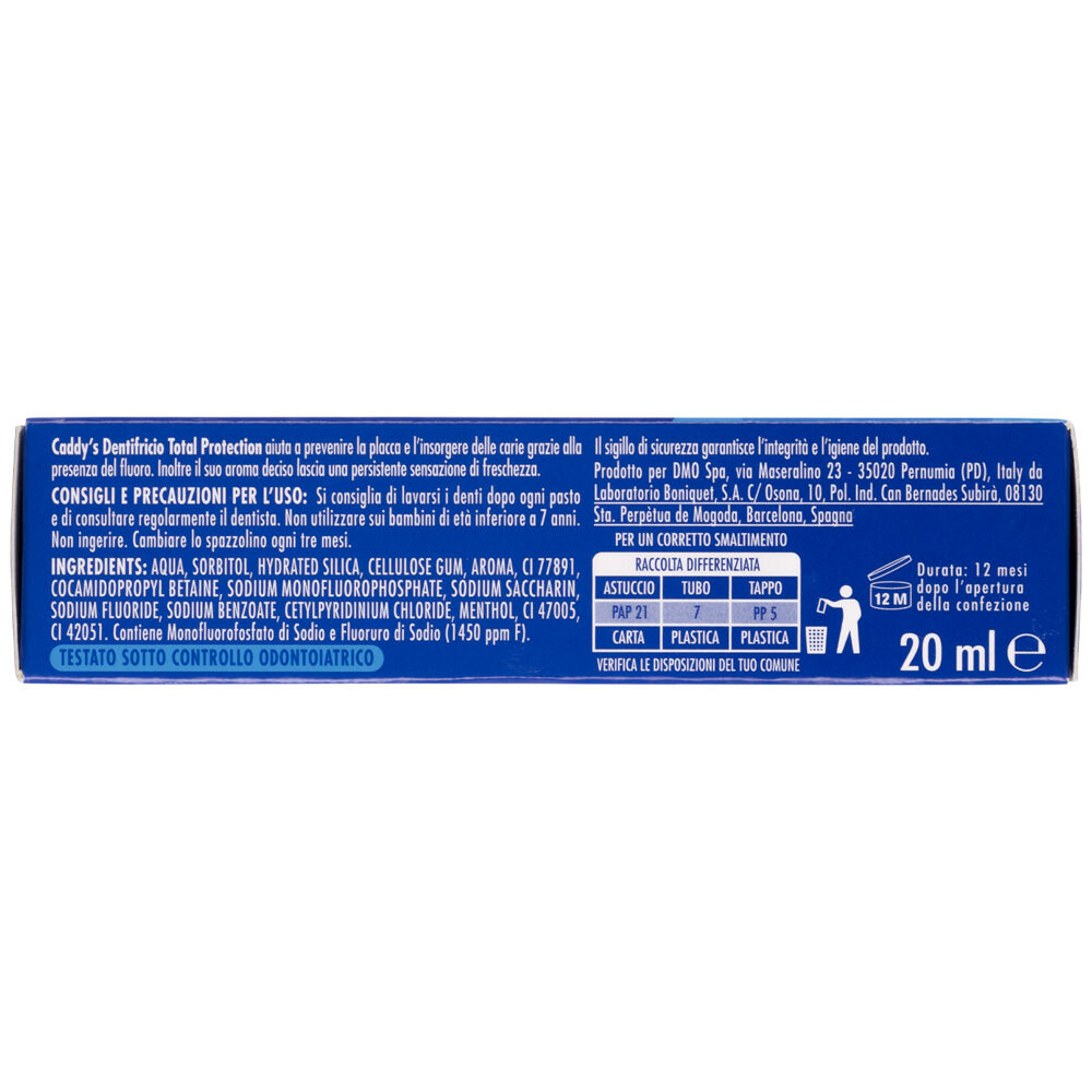  Caddy’s Dentifricio Total Protection Mini 20ml, , large