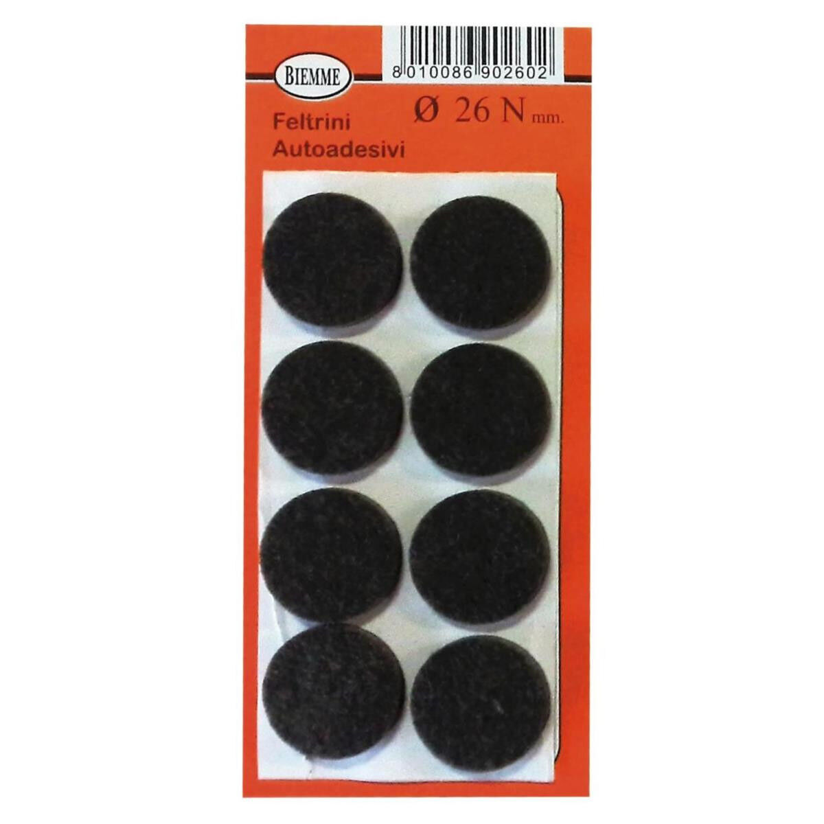 Feltrini Sedie Tondi Marroni Diametro 26 mm 8 pz - -