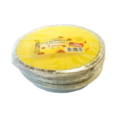 Citronella Candela Vaso Alluminio 3 Pezzi