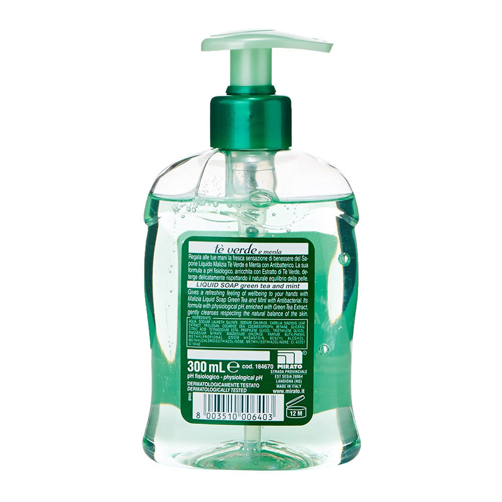 Malizia T&eacute; Verde e Menta Sapone Liquido 300 ml, , large