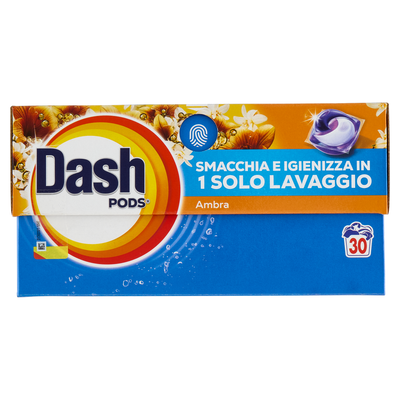 Dash Pods Detersivo Lavatrice In Capsule Ambra 30 Lavaggi 