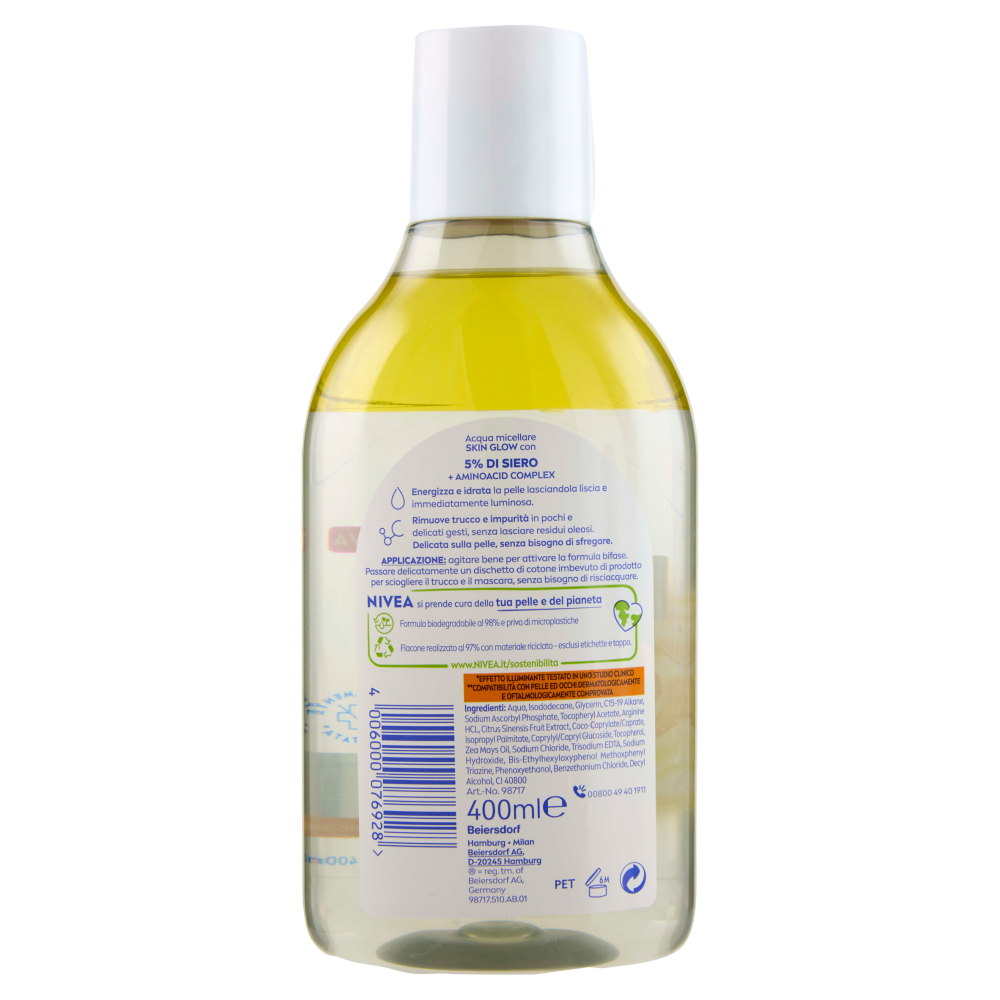 Nivea Acqua Micellare Skin Glow Pelli Spente e Sensibili 400 ml, , large