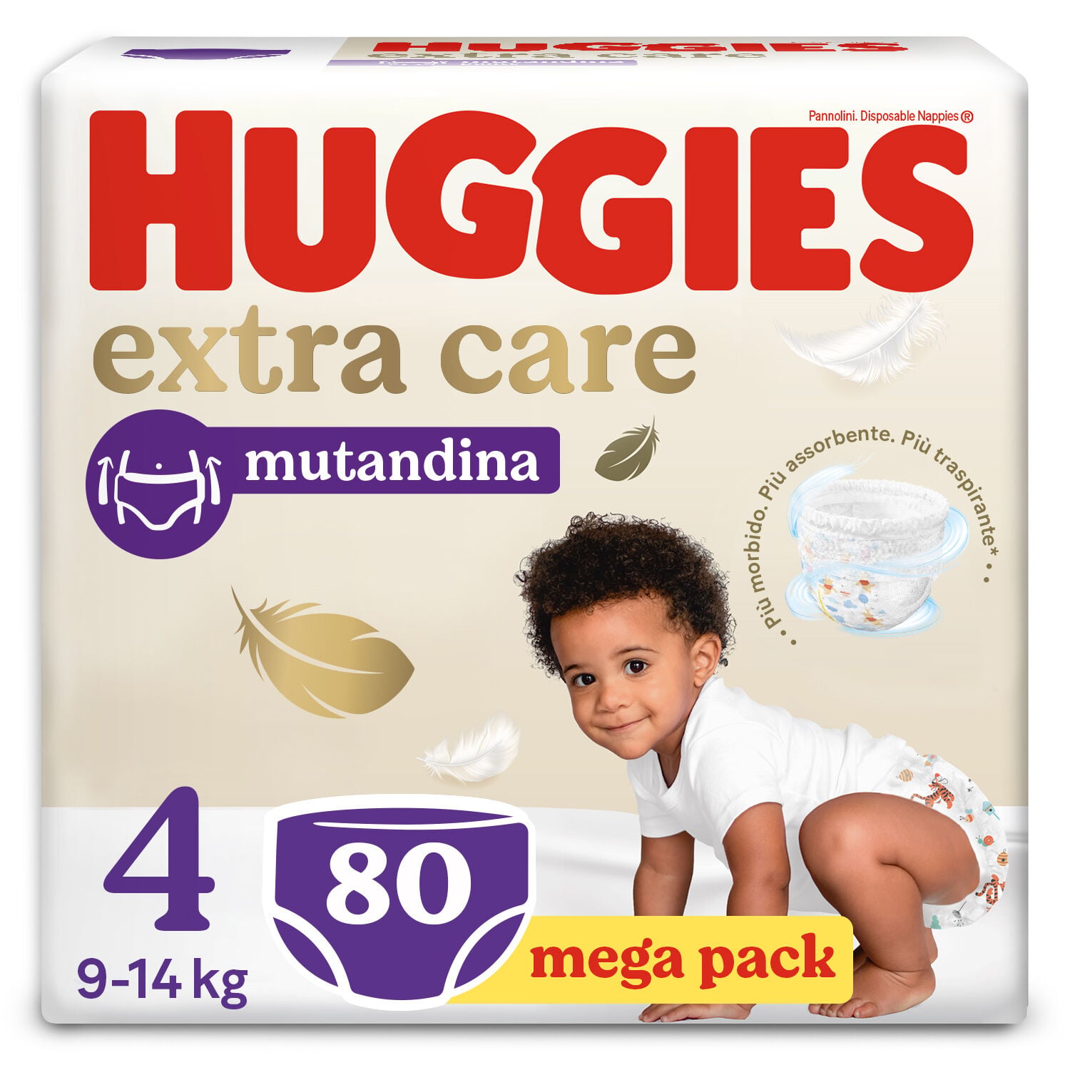 Huggies Unisex Bambino Extra Care Mutandina Mega Pack Tg.4 80 Pezzi - Immagine 1