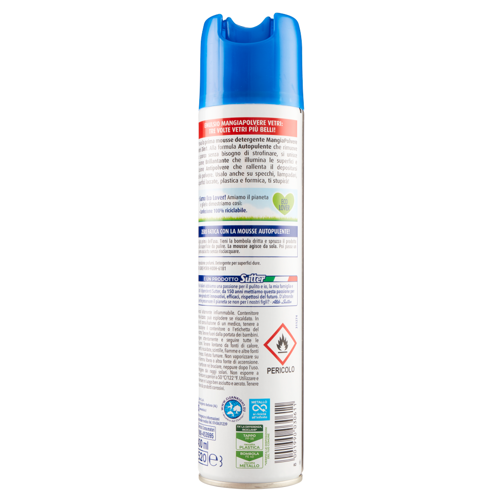 Emulsio Mangia Polvere Vetri Mousse Detergente 3 in 1 400ml, , large