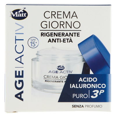 Matt Age Activ Acido Ialuronico Puro 3P Crema Giorno Rigenerante Anti-Età 50 ml