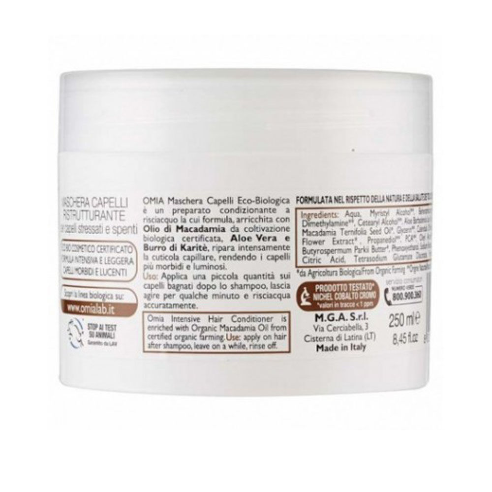 Omia Ecobiologico Maschera Capelli Olio Macadamia, , large