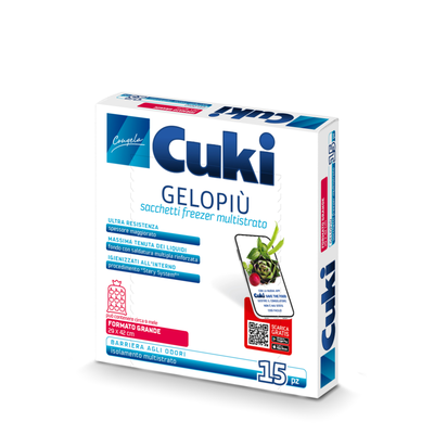 Cuki Gelopi&ugrave; Sacchetti Freezer Formato Grande 29x42 cm 15 pezzi