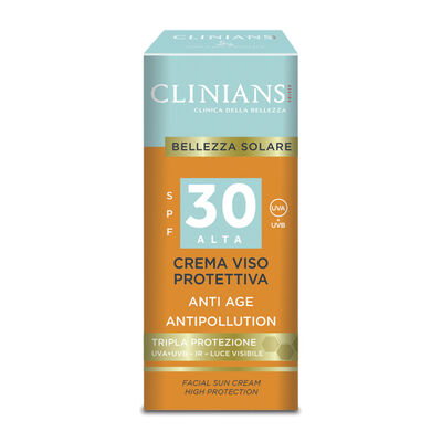 Clinians Bellezza Solare Crema Viso Protettiva Anti Age Antipollution Spf 30 75 ml