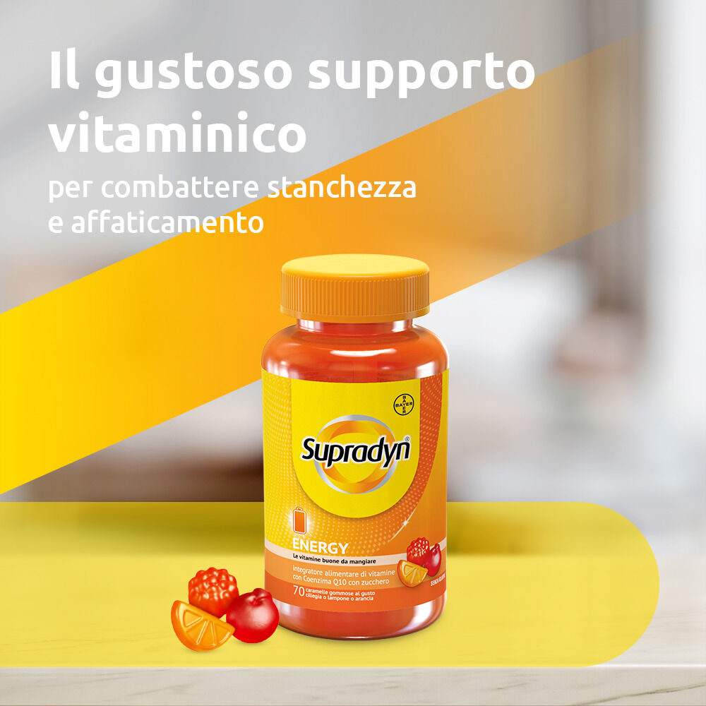 Supradyn Energy Integratore Multivitaminico con Vitamine e Coenzima Q10, 70 Caramelle Gommose, , large