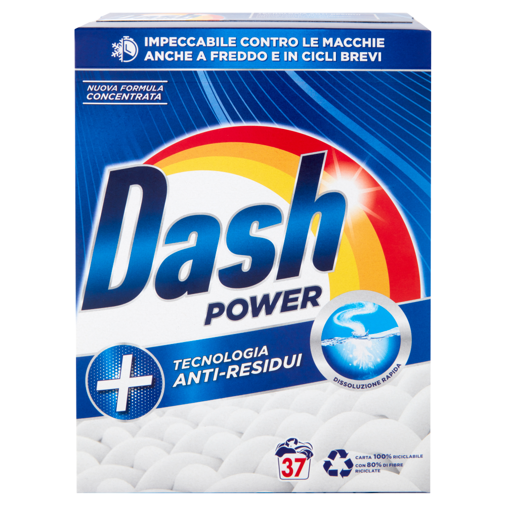 Dash Power Detersivo Lavatrice in Polvere Tecnologia Anti-Residui 37 Misurini, , large