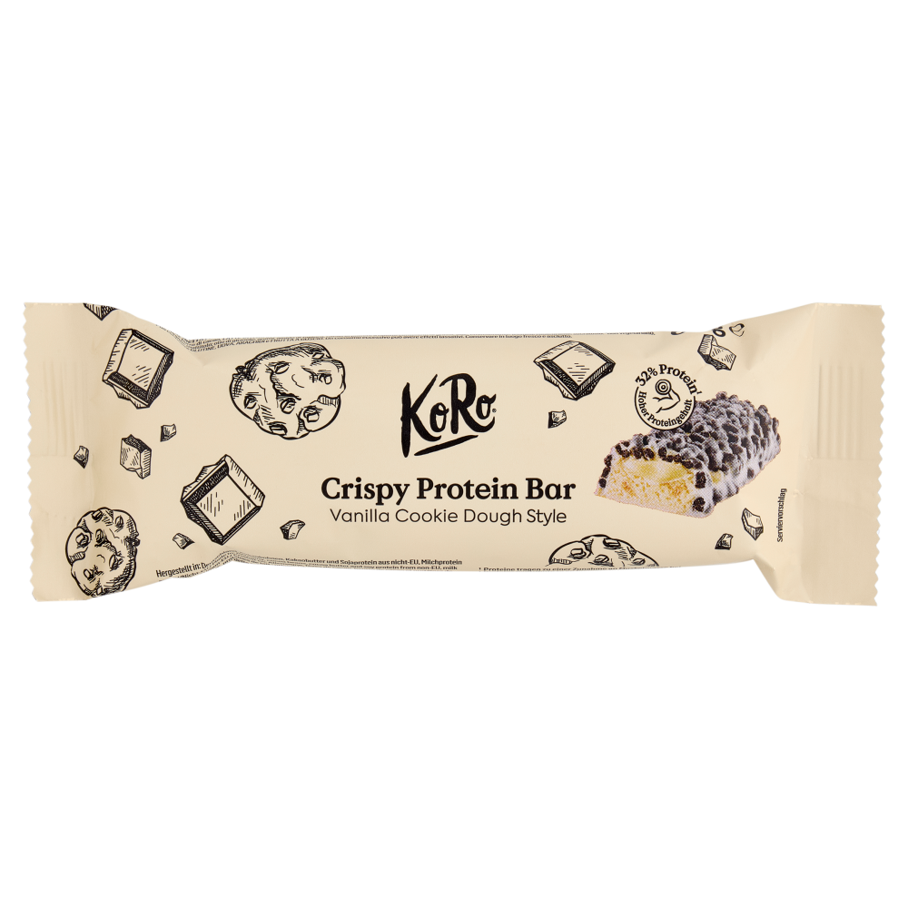 KoRo Crispy Protein Bar Vanilla Cookie Dough Style 60 g - -