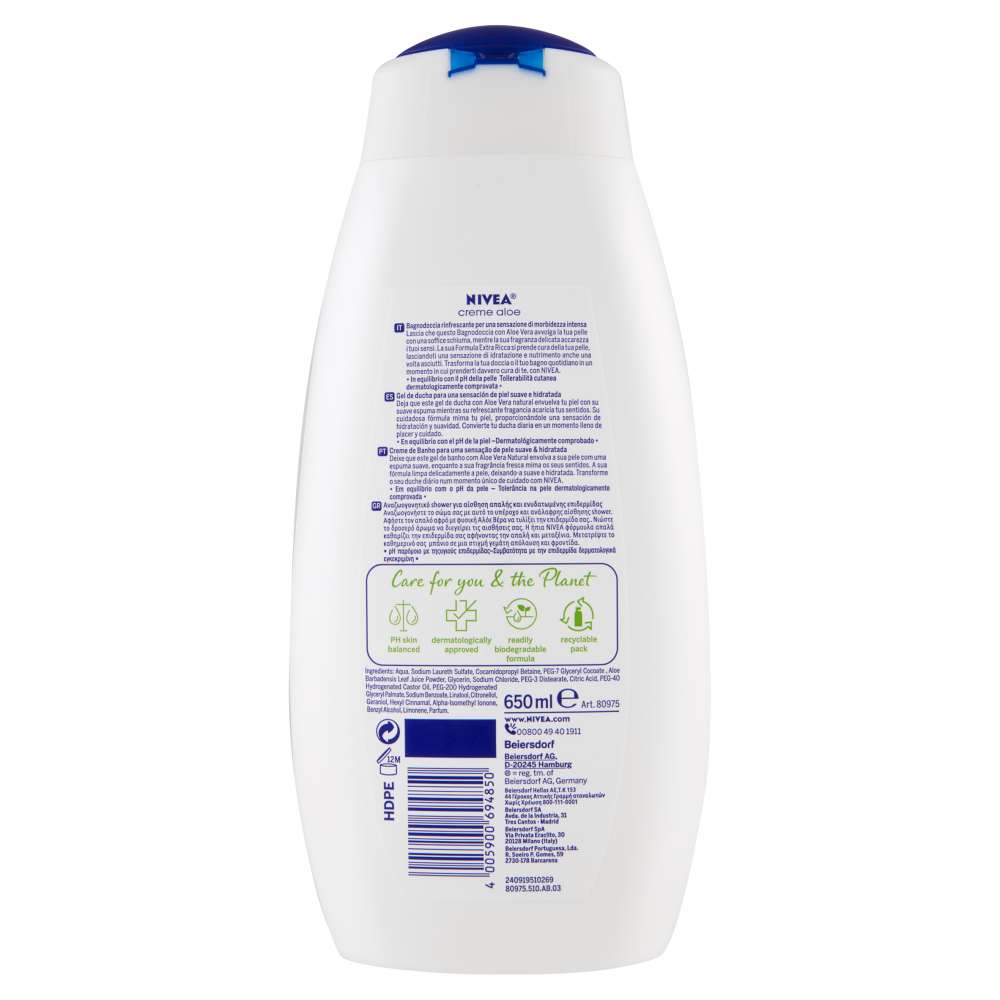 Nivea Bagnodoccia Creme Aloe 650 ml, , large