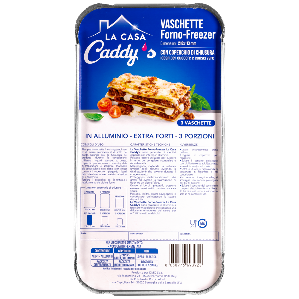 Caddy's Contenitore Alluminio con Coperchio 3 Porzioni 3 Pezzi , , large