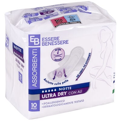 Essere Bessere Ultra Dry con Ali Notte 10 Assorbenti