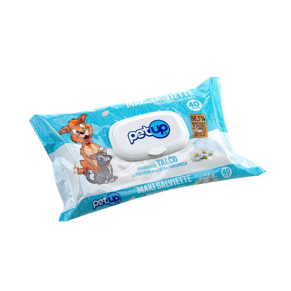 Petup Maxi Salviette con Talco 40 Pezzi, , large