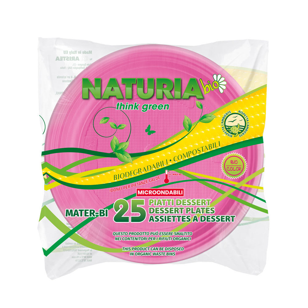 Aristea Natura Bio Piatti Fucsia 25 Pezzi, , large