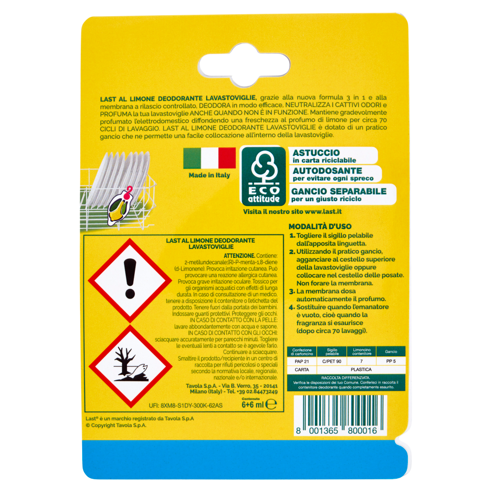Last Deodorante Lavastoviglie al Limone 2 Pezzi, , large