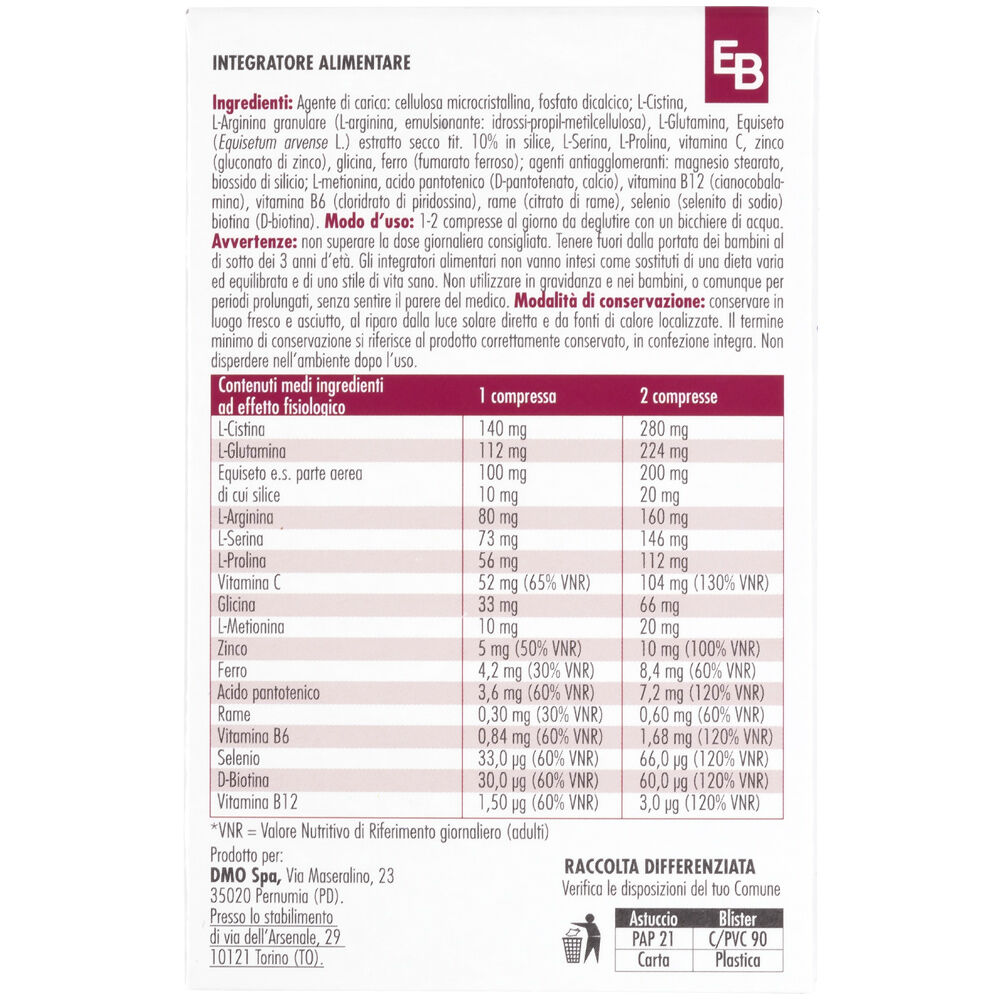 Essere Benessere Integratore Capelli & Unghie 30 Compresse, , large