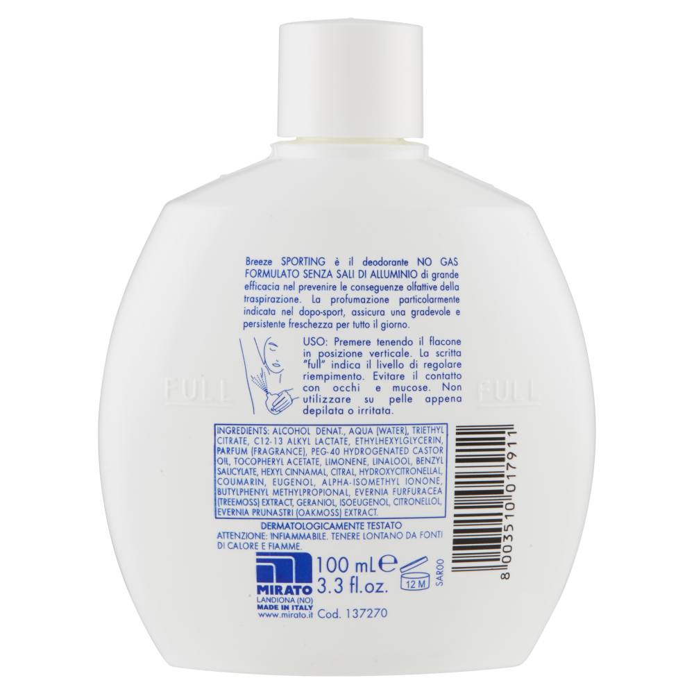 Breeze Sporting Deodorante Squeeze 100 ml, , large