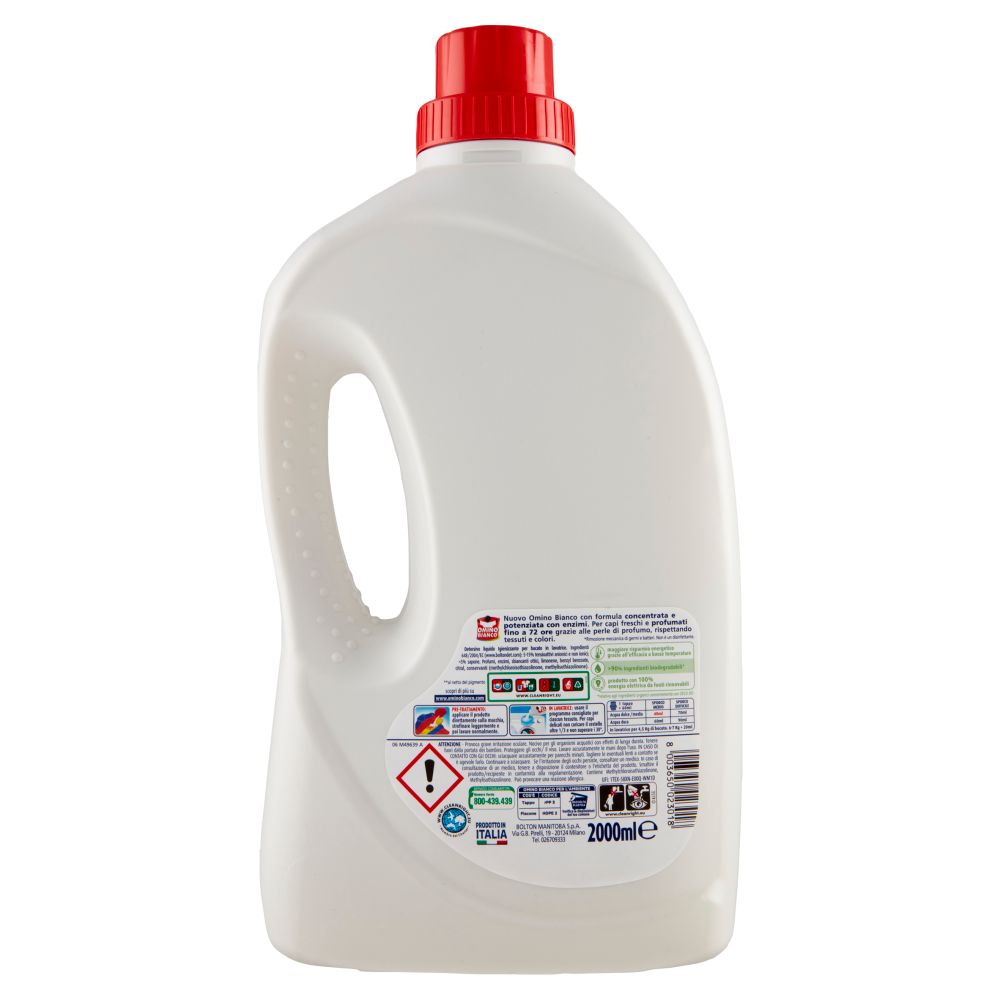 Omino Bianco Detersivo Lavatrice Liquido Igienizzante 50 Lavaggi 2000 ml, , large
