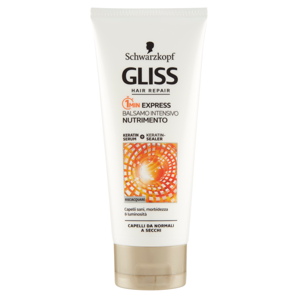 Gliss Hair Repair 1 Min Express Balsamo Intensivo Nutrimento 200 ml, , large image number null