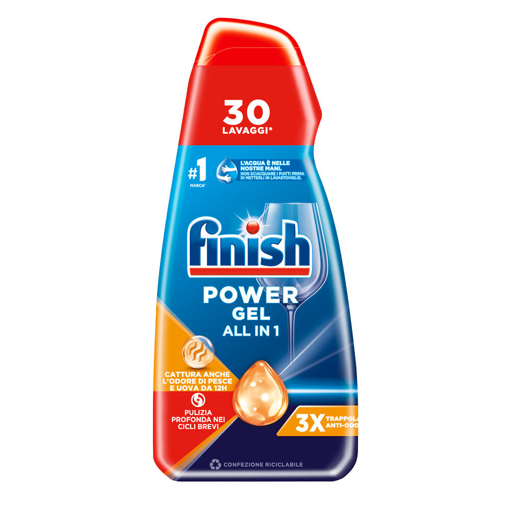 Finish Power Gel Antiodore Gel Lavastoviglie 30 Lavaggi, , large