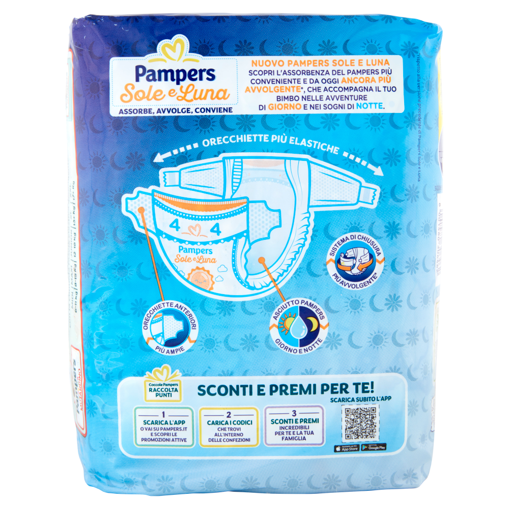 Pampers Pannolini Sole e Luna Maxi 17 Pezzi, , large
