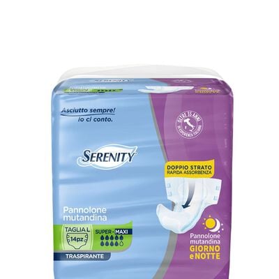 Serenity Pannolone Mutandina Giorno Extra Taglia L 14 Pezzi