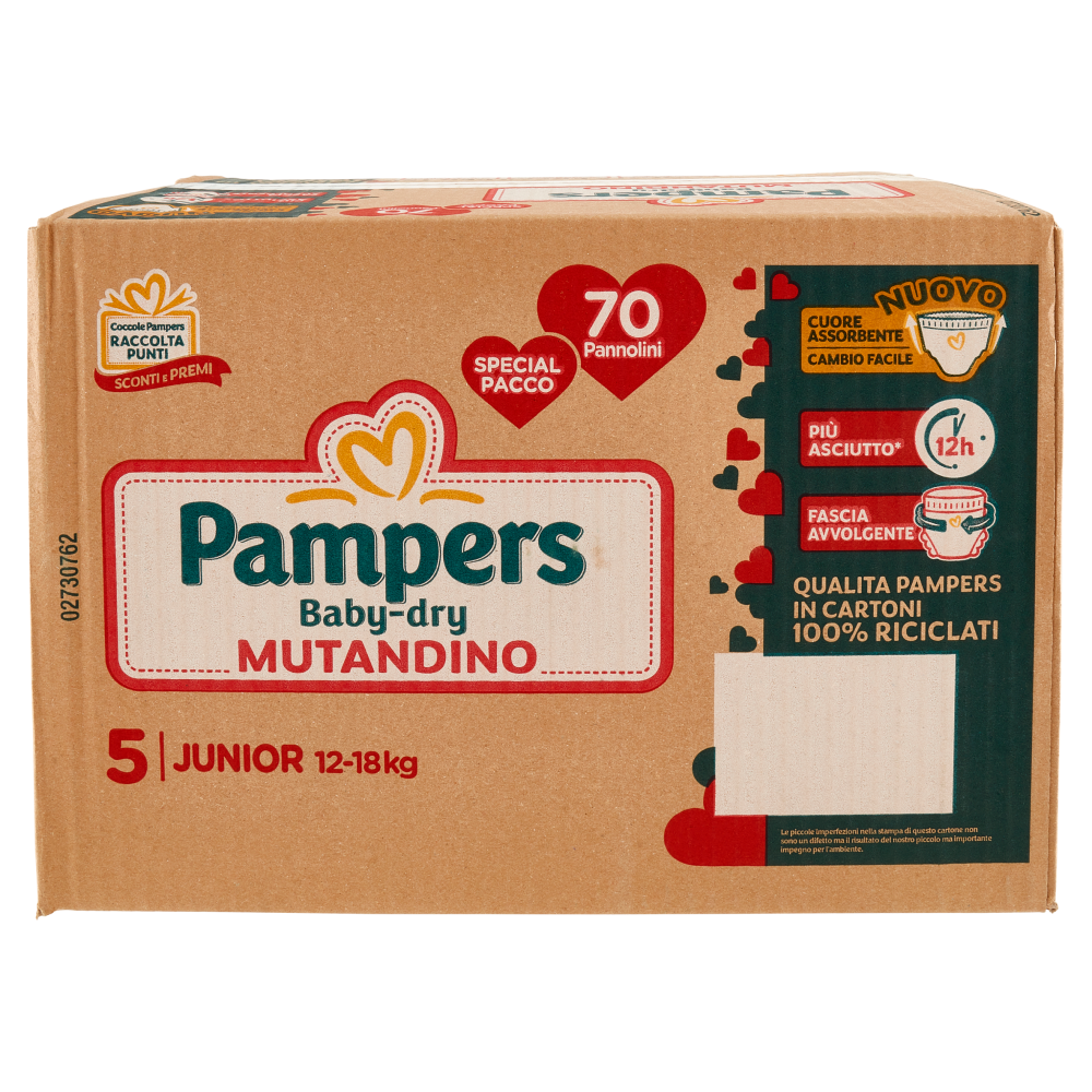 Pampers Baby-dry Mutandino Junior 70 Pannolini, , large