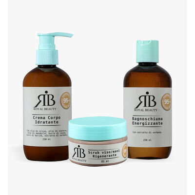 Royal Beauty Cofanetto Set Bagno: Bagnodoccia 200 ml + Crema Corpo 250 ml + Scrub	