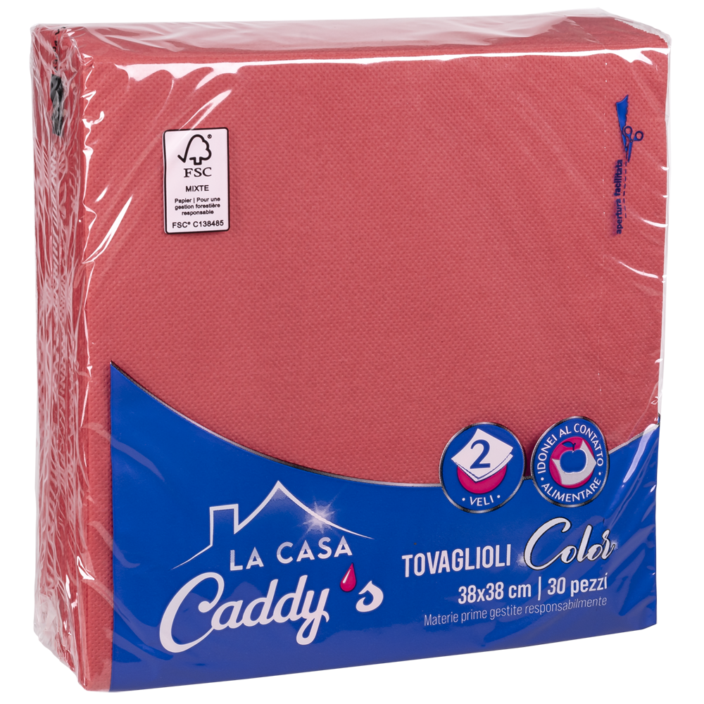 Caddy's Tovaglioli 38x38 Rosso 30 Pezzi, , large