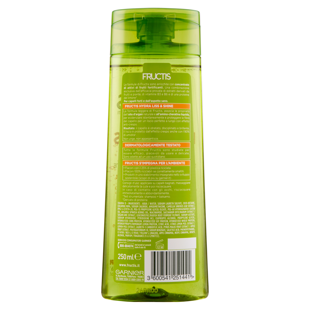 Fructis Hydra Liss&Shine Shampoo 250 ml, , large