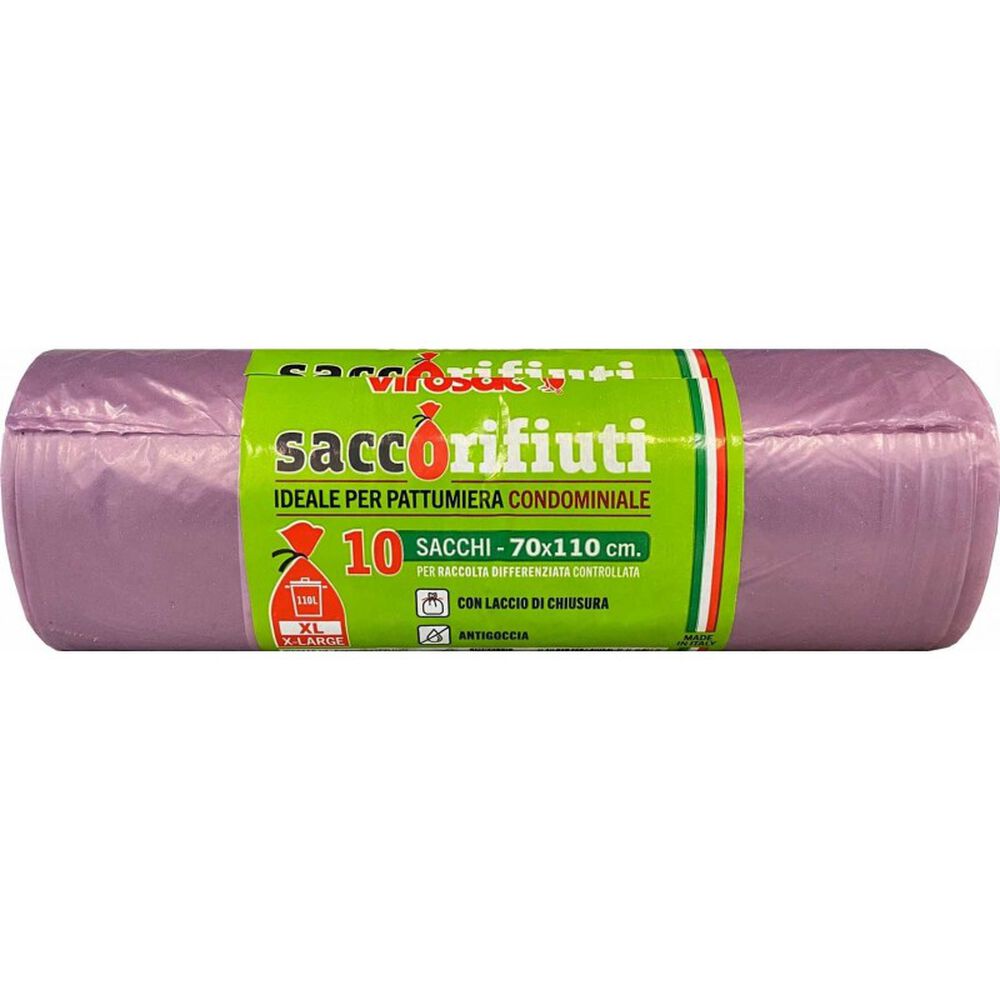 Virosac Sacco Rifiuti Viola 70x110 cm, , large