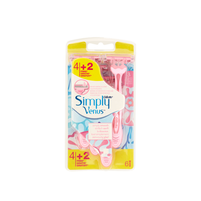 Gillette Venus 3 Rasoi Simply 4+2 Pezzi