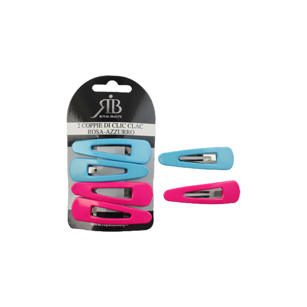 Royal Beauty Clic Clac 2 Coppie Rosa e Azzurro - -