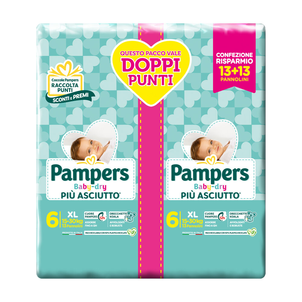 Pampers Baby Dry Duo Taglia 6 XL 26 Pannolini, , large